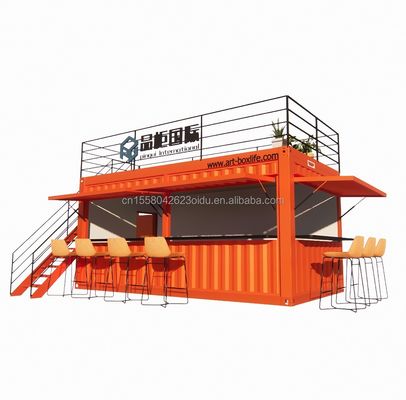 Contenedor de envío de 20 pies o 40 pies Prefabricado Tiendas Tiendas con ventanas de aleación de aluminio