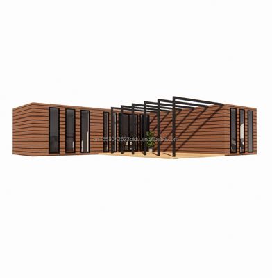Casa de contenedores de madera mejor diseño de la UE de madera de vidrio de grano 20ft 40ft Prefab Casa de lujo contenedor Casa de prefab casas modernas