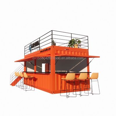 Contenedor de envío de 20 pies o 40 pies Prefabricado Tiendas Tiendas con ventanas de aleación de aluminio