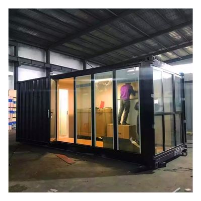 Casa de cabina de contenedores plegables portátiles de 20 pies con color personalizado y tubos cuadrados de acero galvanizado