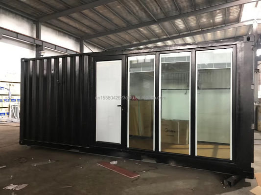 Casa de cabina de contenedores plegables portátiles de 20 pies con color personalizado y tubos cuadrados de acero galvanizado