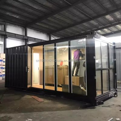 Casa de cabina de contenedores plegables portátiles de 20 pies con color personalizado y tubos cuadrados de acero galvanizado