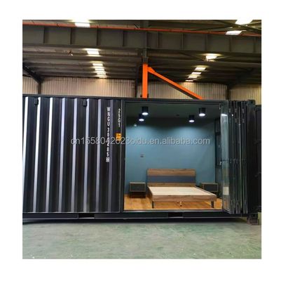 Casa de cabina de contenedores plegables portátiles de 20 pies con color personalizado y tubos cuadrados de acero galvanizado