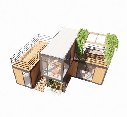 Casa de contenedores de vivienda modular de 20 pies con ventanas de aleación de aluminio para sitio de construcción