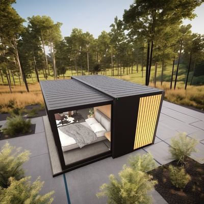 Hotel Contenedor de envío totalmente amueblado Casa de estilo moderno Casa prefabricada con marco de acero y flexión de acero galvanizado