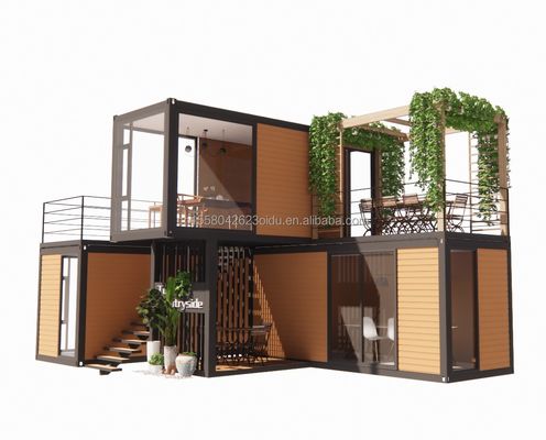 Casa de contenedores de vivienda modular de 20 pies con ventanas de aleación de aluminio para sitio de construcción