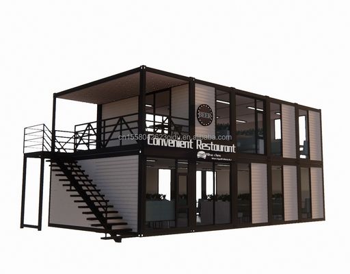 Casa de contenedores de vivienda modular de 20 pies con ventanas de aleación de aluminio para sitio de construcción