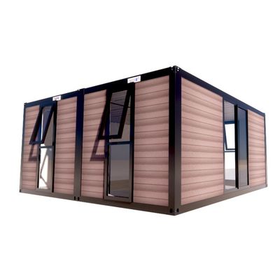 Contenedor de embalaje plano Oficina de jardín prefabricada de metal y madera con tubos cuadrados de acero galvanizado