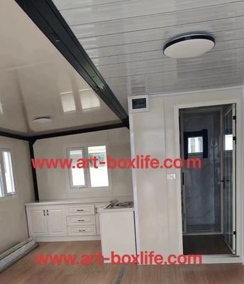 Color personalizado 40ft 20ft Prefab Container Casa de 3 dormitorios Móvil plegable Extensible Panel de sandwich de acero al aire libre