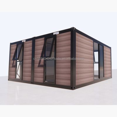 Contenedor de embalaje plano Oficina de jardín prefabricada de metal y madera con tubos cuadrados de acero galvanizado