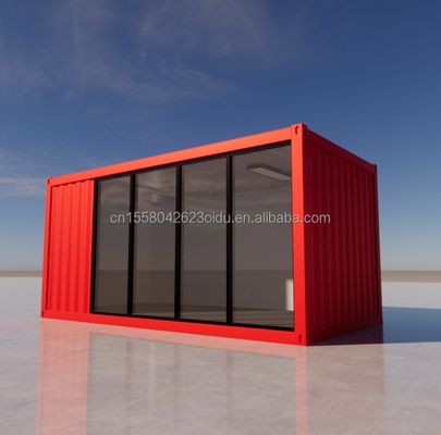 Hotel 20 Ft Casa de contenedores plegable Estudio 2 piso Prefab Contenedor plegable Oficina hecha de acero galvanizado doblado 180g