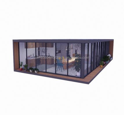 Solución de vivienda familiar 20FT Combinación Contenedor de embalaje plano con 2 habitaciones y 3 dormitorios estilo hotel