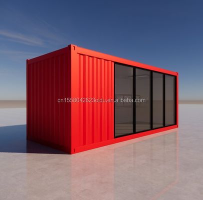 Hotel 20 Ft Casa de contenedores plegable Estudio 2 piso Prefab Contenedor plegable Oficina hecha de acero galvanizado doblado 180g