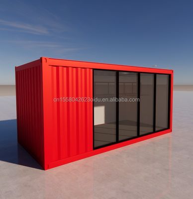 Hotel 20 Ft Casa de contenedores plegable Estudio 2 piso Prefab Contenedor plegable Oficina hecha de acero galvanizado doblado 180g