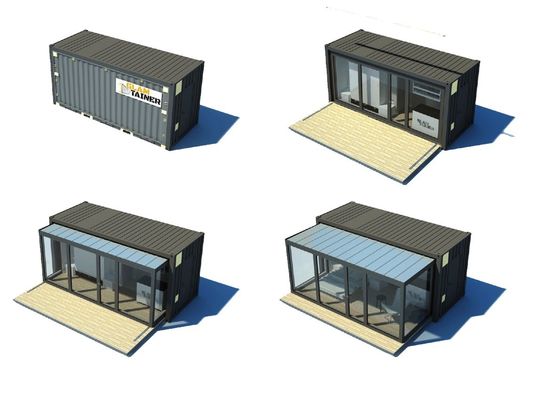 2 dormitorios Casa de contenedores expandible prefabricada de acero Modular Casa pequeña para exteriores en color personalizado y tamaño de 20 pies o 40 pies