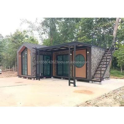Modernos 2 dormitorios totalmente amueblados casa de jardín prefabricada exterior estructura de acero móvil expandible en color personalizado