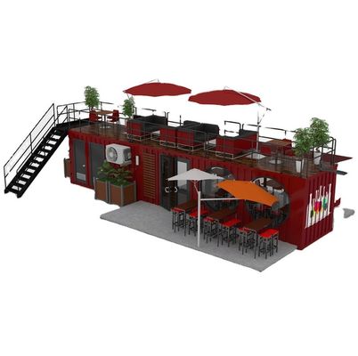 Tubos cuadrados de acero galvanizado Casas de contenedores de 20 pies Envases planos personalizados Instalación rápida Contenedor de madera Casa prefabricada Jardín Oficina