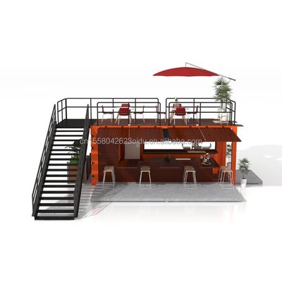 Tubos cuadrados de acero galvanizado Casas de contenedores de 20 pies Envases planos personalizados Instalación rápida Contenedor de madera Casa prefabricada Jardín Oficina