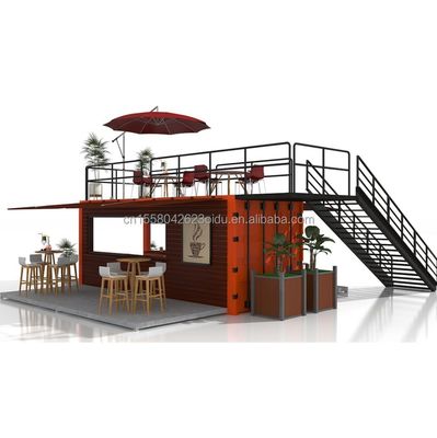 Tubos cuadrados de acero galvanizado Casas de contenedores de 20 pies Envases planos personalizados Instalación rápida Contenedor de madera Casa prefabricada Jardín Oficina