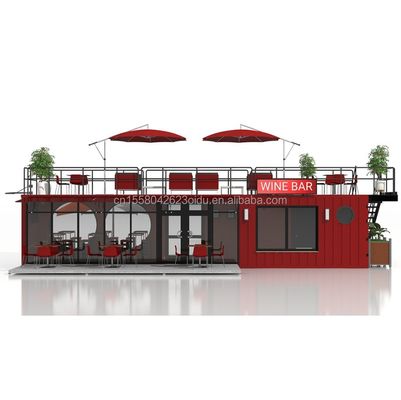 Tubos cuadrados de acero galvanizado Casas de contenedores de 20 pies Envases planos personalizados Instalación rápida Contenedor de madera Casa prefabricada Jardín Oficina