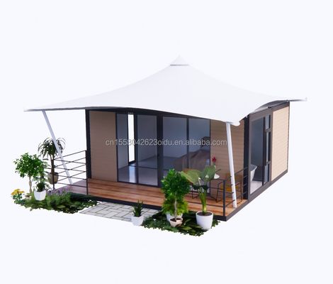 Casa de hotel prefabricada de construcción rápida de 20 pies Modular Contenedor plegable Casa para acampar y jardín plegable