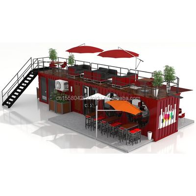Tubos cuadrados de acero galvanizado Casas de contenedores de 20 pies Envases planos personalizados Instalación rápida Contenedor de madera Casa prefabricada Jardín Oficina