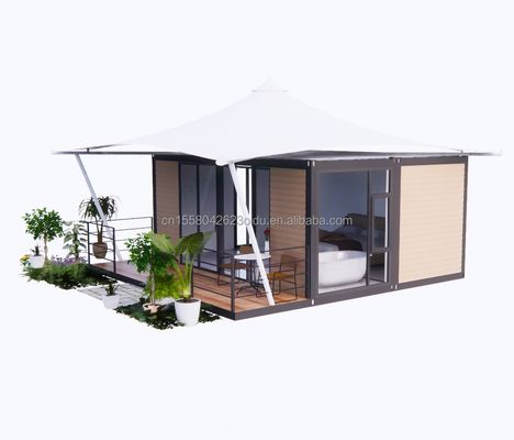 Casa de hotel prefabricada de construcción rápida de 20 pies Modular Contenedor plegable Casa para acampar y jardín plegable
