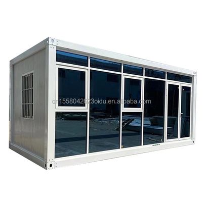 Casa de contenedores plegables móviles de 20 pies o 40 pies para cámara de refugio utilizando tubos cuadrados de acero galvanizado como estructura principal