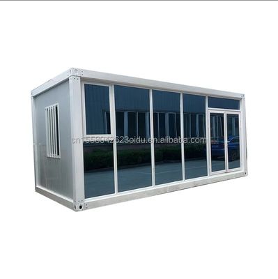 Casa de contenedores plegables móviles de 20 pies o 40 pies para cámara de refugio utilizando tubos cuadrados de acero galvanizado como estructura principal