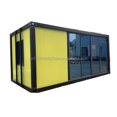Casa de contenedores plegables móviles de 20 pies o 40 pies para cámara de refugio utilizando tubos cuadrados de acero galvanizado como estructura principal