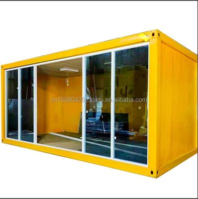 Casa de contenedores plegables móviles de 20 pies o 40 pies para cámara de refugio utilizando tubos cuadrados de acero galvanizado como estructura principal
