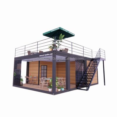 Estudio de jardín de lujo de madera de 20 pies Paquete plano de montaje 2 dormitorios Contenedor Casa móvil con ventanas de aleación de aluminio