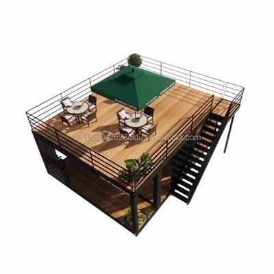 Estudio de jardín de lujo de madera de 20 pies Paquete plano de montaje 2 dormitorios Contenedor Casa móvil con ventanas de aleación de aluminio