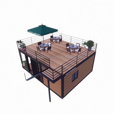 Estudio de jardín de lujo de madera de 20 pies Paquete plano de montaje 2 dormitorios Contenedor Casa móvil con ventanas de aleación de aluminio
