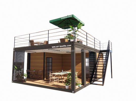Estudio de jardín de lujo de madera de 20 pies Paquete plano de montaje 2 dormitorios Contenedor Casa móvil con ventanas de aleación de aluminio