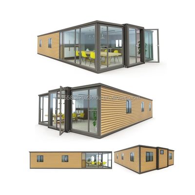 50/75/100mm Panel de sándwich de onda Casa prefabricada de contenedores de 3 dormitorios expandible moderna para hoteles