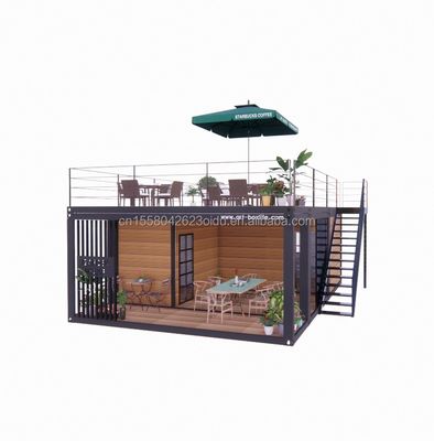 Estudio de jardín de lujo de madera de 20 pies Paquete plano de montaje 2 dormitorios Contenedor Casa móvil con ventanas de aleación de aluminio