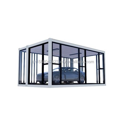 Color personalizado Contenedor de 20 pies Salón de exposiciones de automóviles Casa prefabricada Plegable de aleación de aluminio Vidrio templado Tienda móvil