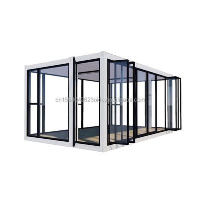 Color personalizado Contenedor de 20 pies Salón de exposiciones de automóviles Casa prefabricada Plegable de aleación de aluminio Vidrio templado Tienda móvil
