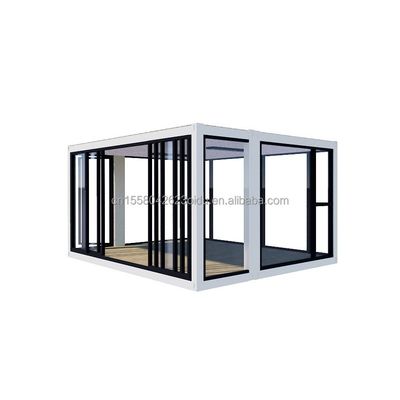 Color personalizado Contenedor de 20 pies Salón de exposiciones de automóviles Casa prefabricada Plegable de aleación de aluminio Vidrio templado Tienda móvil