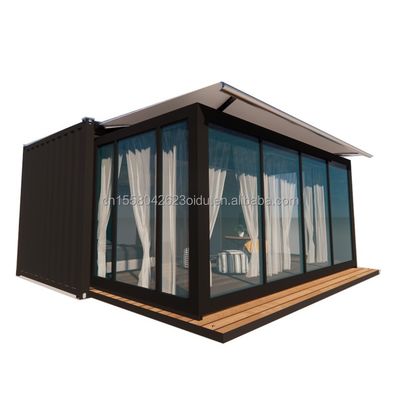 Pared 50/75/100mm Panel de sándwich de onda de lujo Modular portátil Casa de contenedores prefabricada con inodoro Diseño de hotel moderno