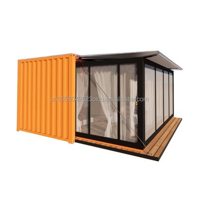 Pared 50/75/100mm Panel de sándwich de onda de lujo Modular portátil Casa de contenedores prefabricada con inodoro Diseño de hotel moderno