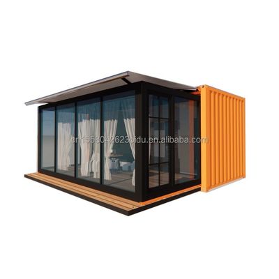 Pared 50/75/100mm Panel de sándwich de onda de lujo Modular portátil Casa de contenedores prefabricada con inodoro Diseño de hotel moderno