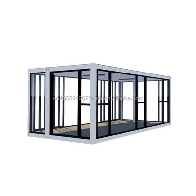 Color personalizado Contenedor de 20 pies Salón de exposiciones de automóviles Casa prefabricada Plegable de aleación de aluminio Vidrio templado Tienda móvil