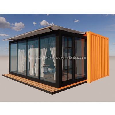 Pared 50/75/100mm Panel de sándwich de onda de lujo Modular portátil Casa de contenedores prefabricada con inodoro Diseño de hotel moderno