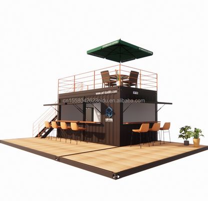 Bar de contenedores emergentes de dos pisos diseñado con estilo de diseño moderno y ventanas de aleación de aluminio