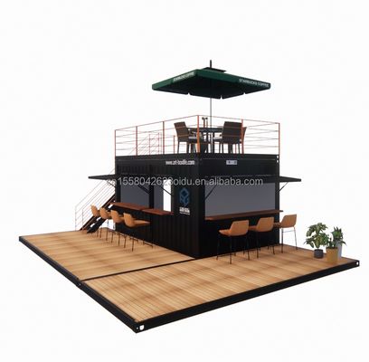 Bar de contenedores emergentes de dos pisos diseñado con estilo de diseño moderno y ventanas de aleación de aluminio