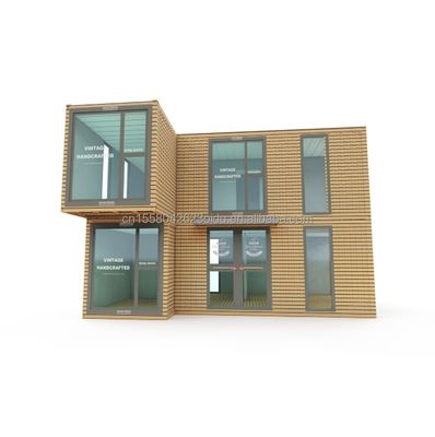 Casa de campo prefabricada de dos pisos moderna para oficinas al aire libre Residencial hecha de paneles de sándwich y acero galvanizado