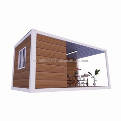 Cuadro de estructura de acero Soldado 20ft Flat Pack Container montado Casa móvil para hotel Casa de jardín sencilla y lujosa
