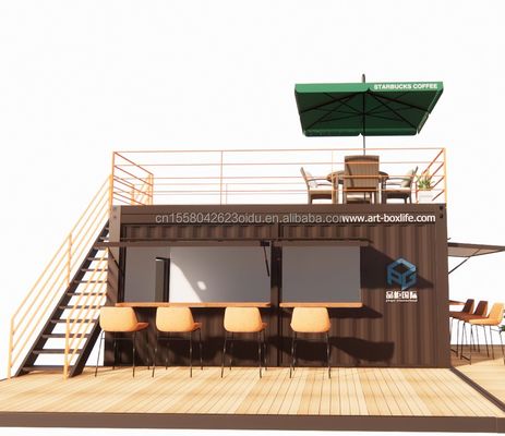 Bar de contenedores emergentes de dos pisos diseñado con estilo de diseño moderno y ventanas de aleación de aluminio